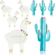 8pcs Llama Honeycomb & Cactus Centerpiece, Fiesta Alpaca Party Table Decorations