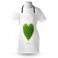thumbnail image 3 of Green Apron Heart Symbol with Fresh Leafage Foliage Health Growth Ecology Environment Theme, Unisex Kitchen Bib Apron with Adjustable Neck for Cooking Baking Gardening, Fern Green White, by Ambesonne, 3 of 3