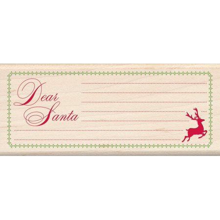 size inches in stamp Wood Stamp Stamp, 1 Size:2 Dear List, Piece Santa Wood