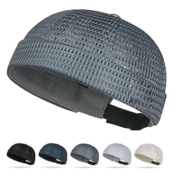 Men's Breathable Brimless Hat Summer Style Mesh Tang, Breathable Mesh Cap, Adjustable, Lightweight & Adjustable Skull Cap for Running, Cycling