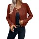 thumbnail image 1 of Puntoco Chaqueta con Solapa De Botones Y Borlas De Terciopelo De Cuero Temperamento para Mujer Cárdigan De Chaqueta con Borlas De Manga Larga De Color Sólido Puntoco Puntoco-1, 1 of 7
