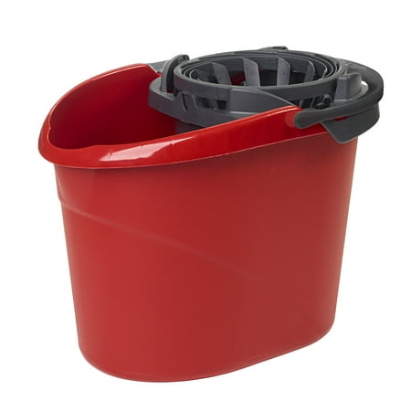 O-Cedar QuickWring Bucket  2.5 Gallon Mop Bucket with Wringer  Red