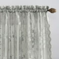 No. 918 Quinn Floral Lace Sheer Rod Pocket Curtain Panel, Dove Gray, 58x84
