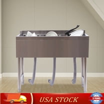 SHZICMY 3 Compartment Sink Stainless Steel Commercial Sink Kitchen Bar Sink