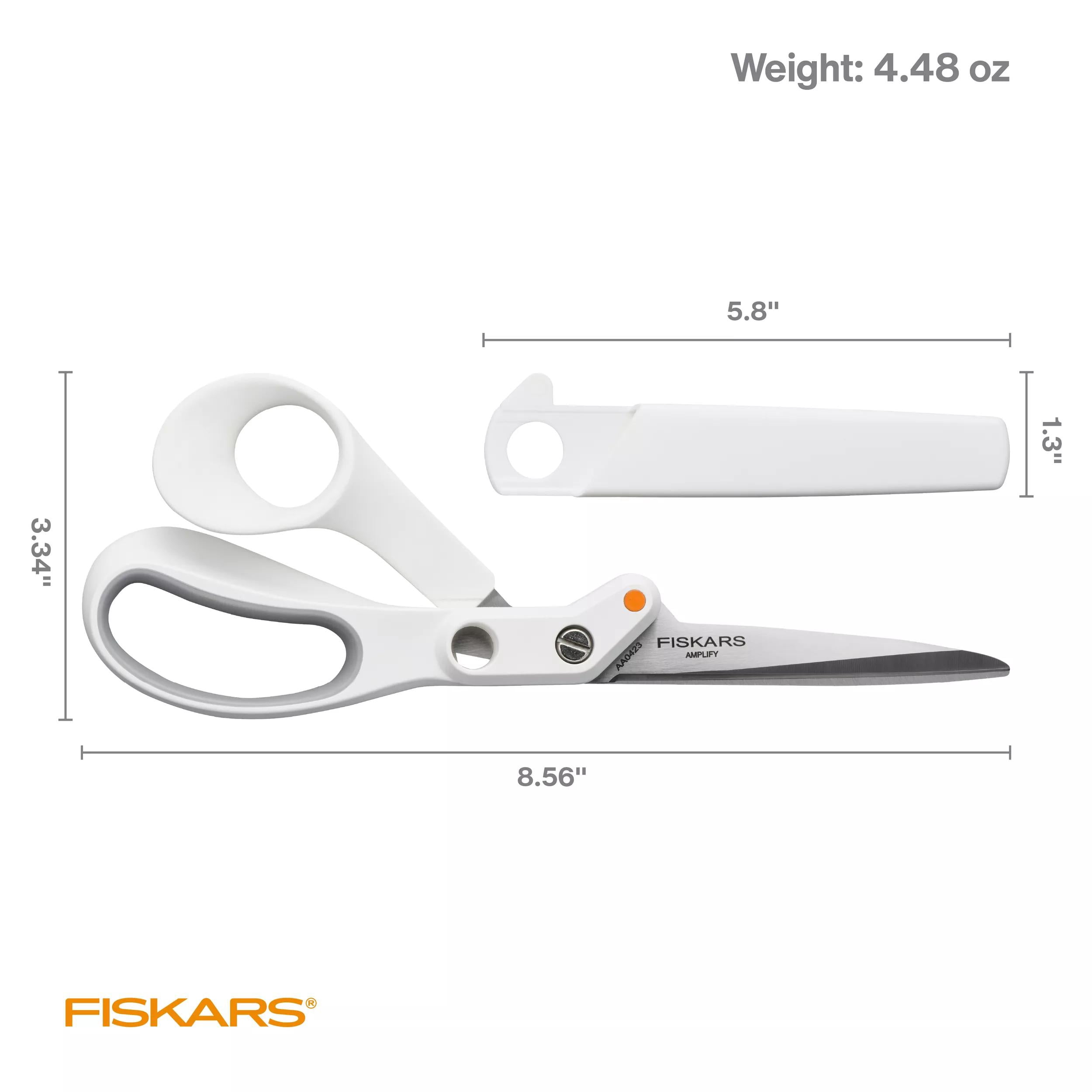 Fiskars Amplify 8 in. Mixed Media Scissors for Cardstock, Magnet & Chipboard