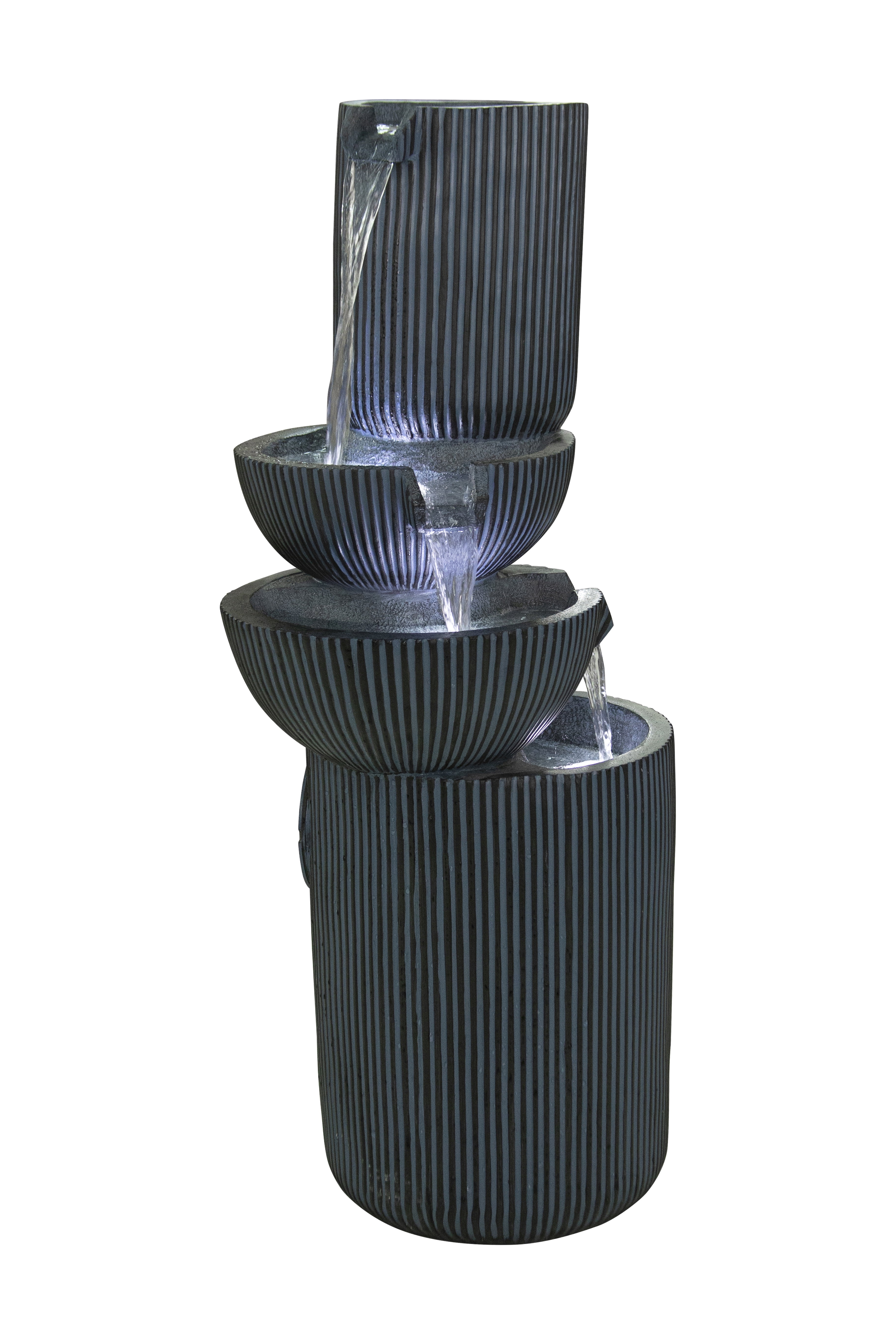 Hi-Line Gift 40'' LED Lights Fountain, Resin Black