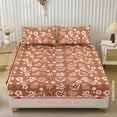 thumbnail image 2 of ZIATUBLES 3-Piece King Size Sheet Set, Soft Polyester Bedding-Cooling Cozy All-Season Sheets with 1 Fitted Sheet and 2 Pillowcases, Brown Butterfly Heart Floral Print, 2 of 9