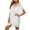 White, variant on LLYwey Wedding Guest Dresses for Women Ladies Loose Solid Color Hand Hook Stitching V-Neck Blouse Beach Dress New Casual Dresses Black One Size