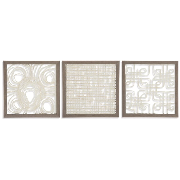 Signature Design by Ashley Contemporary Odella Wall Decor (Set of 3) Cream/Taupe