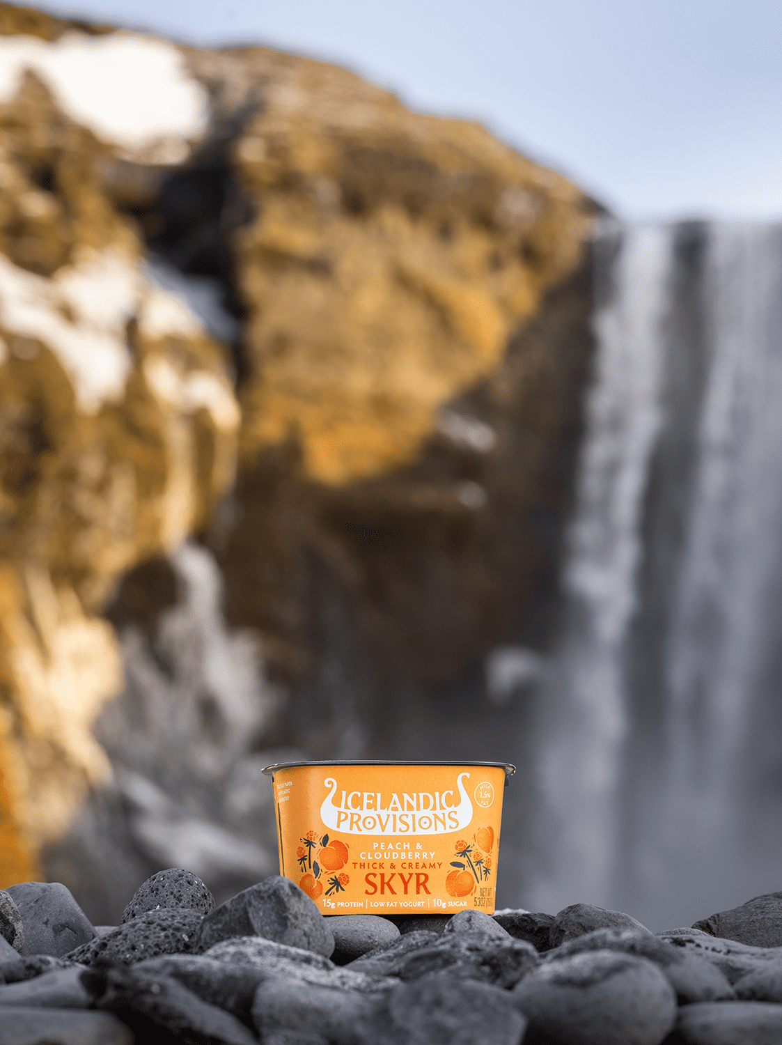 Icelandic Provisions Skyr, Peach & Cloudberry, 5.3 Ounce Plastic Cup