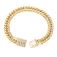 thumbnail image 5 of CZ Fashion Necklace Metal Curb Gold Chain Puppy Link Medium Large Pets Dog Collar, 5 of 9