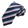 thumbnail image 6 of Jacob Alexander Men's Woven Chevron Stripes Pattern Slim 2.5 inch Width Neck Tie - Pink, 6 of 7