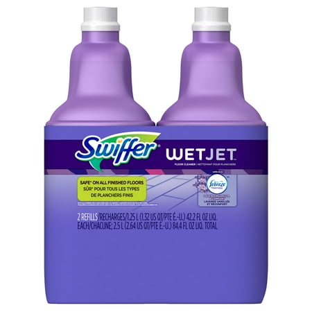 - Swiffer WetJet Multi-Purpose Floor Cleaner Solution with Febreze Refill, Lavendar Vanilla and Comfort Scent, 1.25 Liter, 2 Count