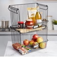 thumbnail image 4 of Spectrum Vintage Living Stackable Large Wire Storage Basket, Black, 4 of 9