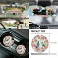 thumbnail image 5 of Yuyamidu Hummingbird Car Seat Covers Full Set of 14 Flower Steering Wheel Cover Seat Belt Pads Garbage Bag Armrest Cover Handbrake Cover Set Rear View Mirror Protector Coasters Fit for SUV Van Truck, 5 of 7