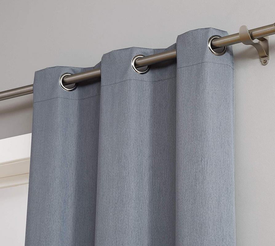 100% Blackout Valance LinenZone 18 Inch Long Newly Innovated 1 Valance 54 W x 18 L, Charcoal Heat and Light Blocking Drapes Eco Friendly Madison Light Weight Fabric with Grommets