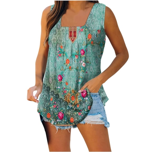 T Shirts for Women Fashion Womens Print Sleeveless Tops Comfortable Lightweight Vest T-Shirt T Shirt Print Machine