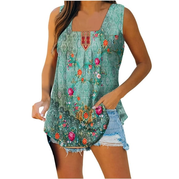 T Shirts for Women Fashion Womens Print Sleeveless Tops Comfortable Lightweight Vest T-Shirt T Shirt Print Machine
