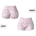 thumbnail image 5 of Fotbe Cute Rabbit Flower Seamless Shorts, Womens Workout Shorts High Waist Stretch Booty Short for Gym/Yoga/Running/Biking-Large, 5 of 9