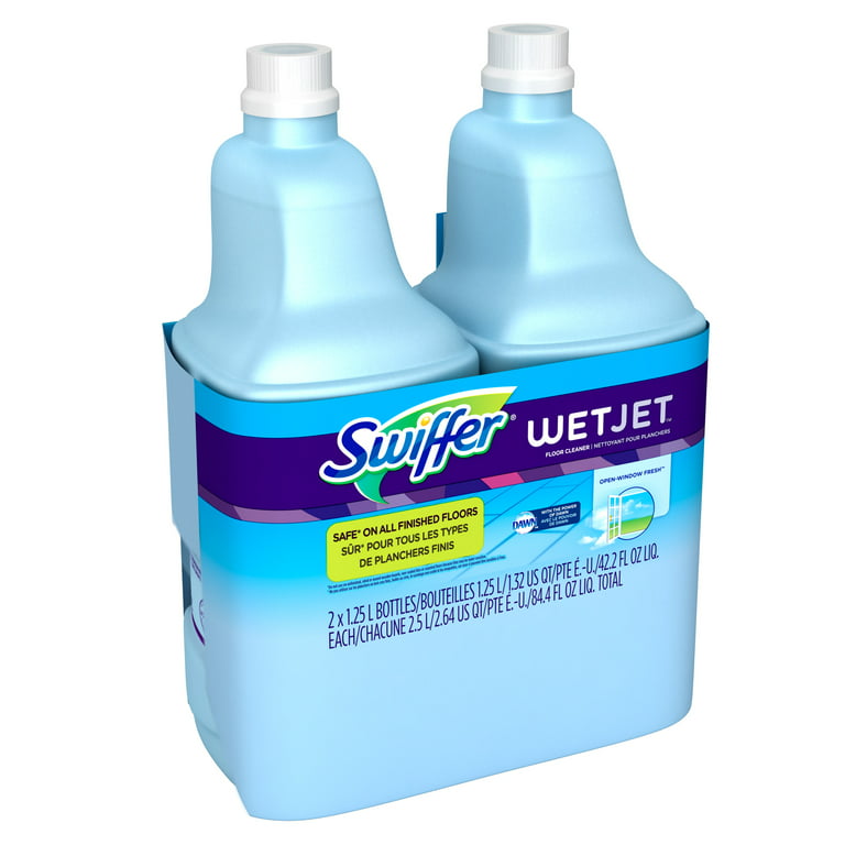 Swiffer WetJet Multi-Purpose Floor Cleaner Solution Refill, Open Window Fresh Scent, 1.25 Liter (Pack of 2)