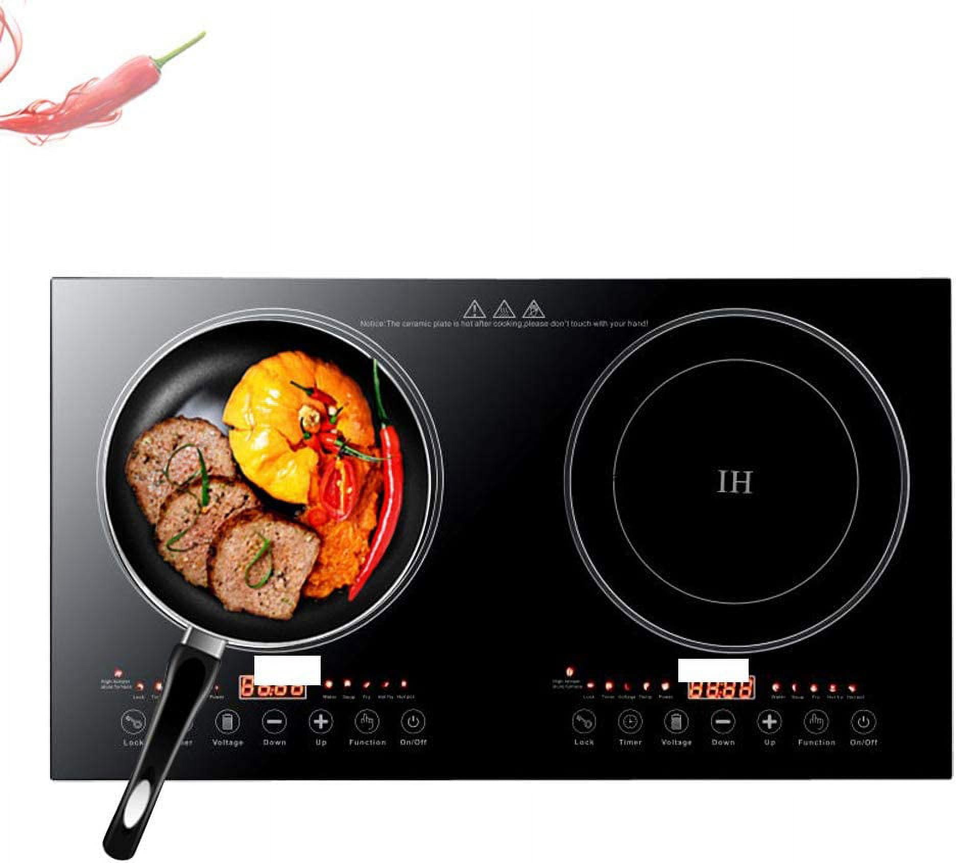 MONIPA 8 Gear Firepower 110V 2200W Portable Double Induction Cooktop, Electric Dual Burner Digital Display
