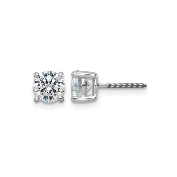 2.00 Carat (Ctw VS2, D-E) Lab Grown Diamond Solitaire Stud Earrings in 14K White Gold with Screwbacks for Women