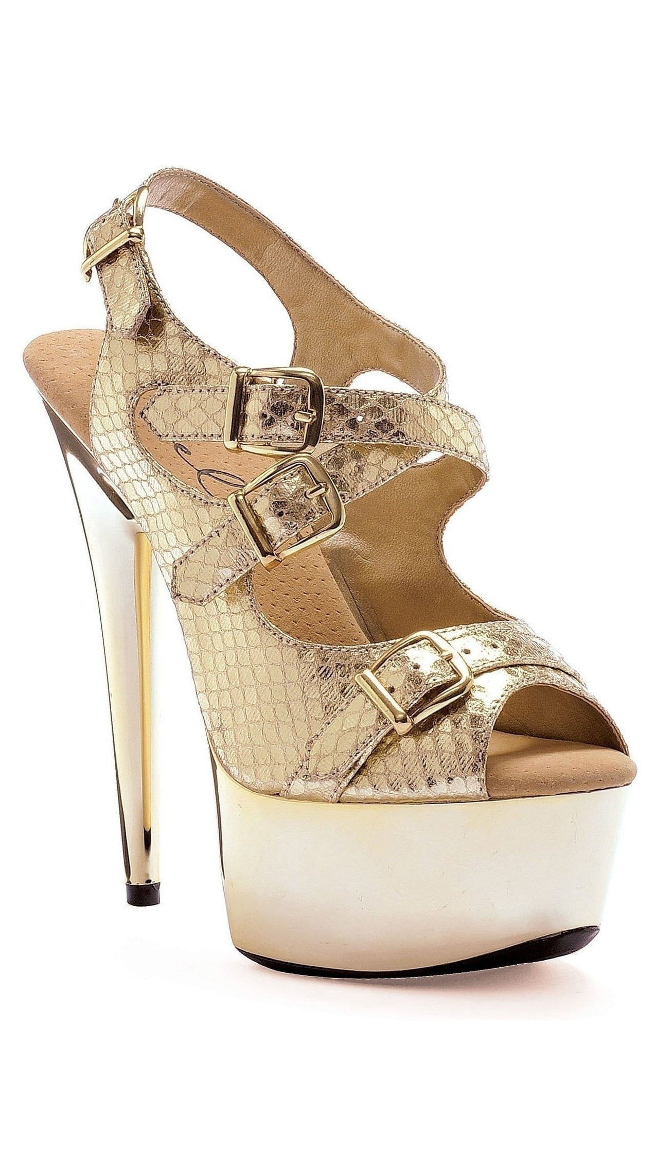 Ellie Shoes E-609-Python 6 Multi Buckle Quilted Stiletto 12 / Black ...