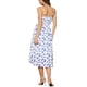 thumbnail image 3 of Vestido midi casual sin mangas de cuello cuadrado con flores y tirantes de espagueti para mujer, espalda fruncida, color azul, 3 of 6