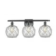 thumbnail image 1 of 516-3W-BK-G122-8RW-LED-Innovations Lighting-Farmhouse Rope-10.5W 3 LED Bath Vanity in Industrial Style-26 Inches Wide by 13 Inches High   Matte Black, 1 of 1