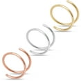 thumbnail image 3 of Body Candy Double Hoop Nose Ring 14k Gold Filled and 925 Silver for Women and Men Spiral Nose Jewelry for Single Piercing Handmade in USA, 3 of 8