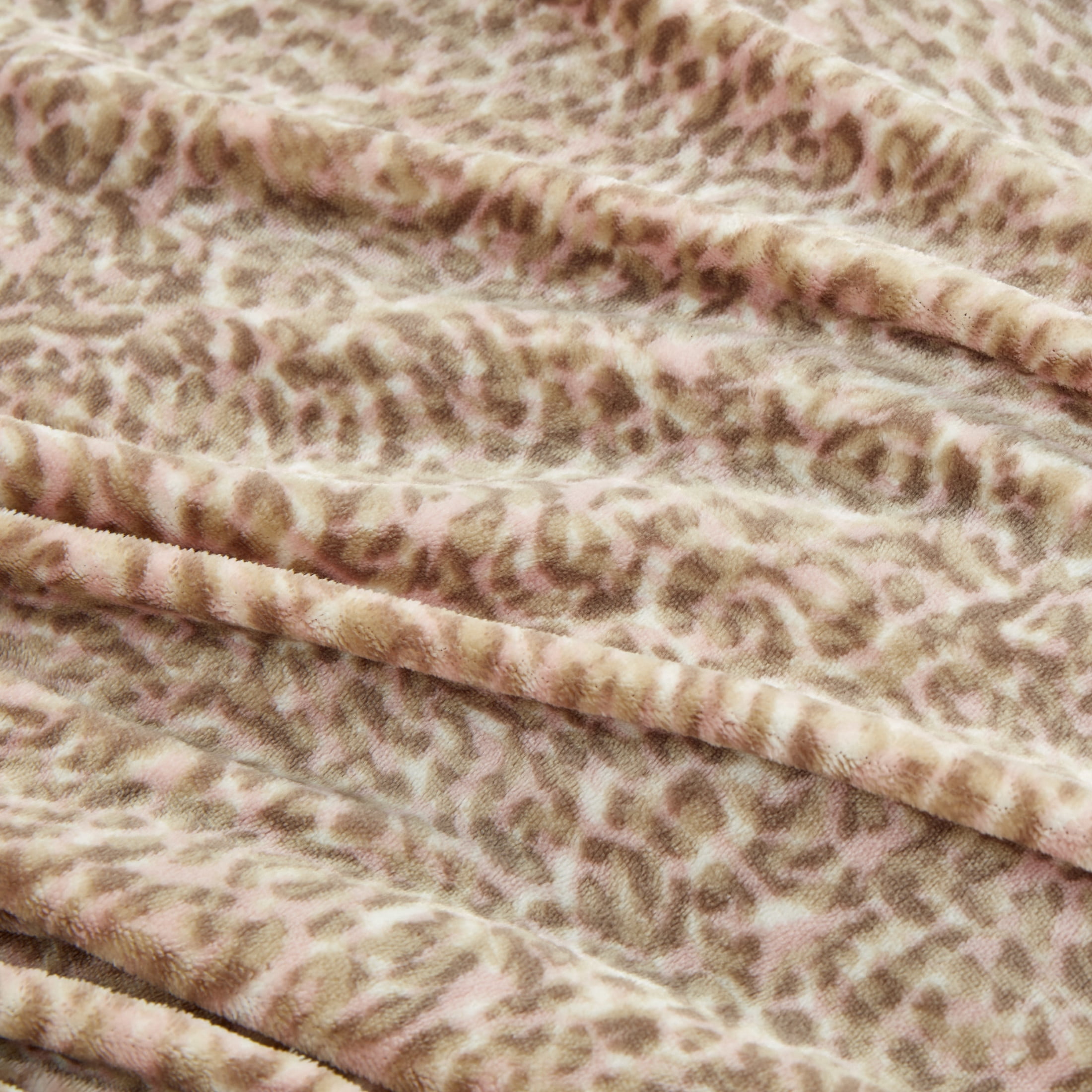 Jessica Simpson Blush Pink Leopard Printed Plush Duvet Cover Set Twin/Twin XL Size - 2 Piece Set