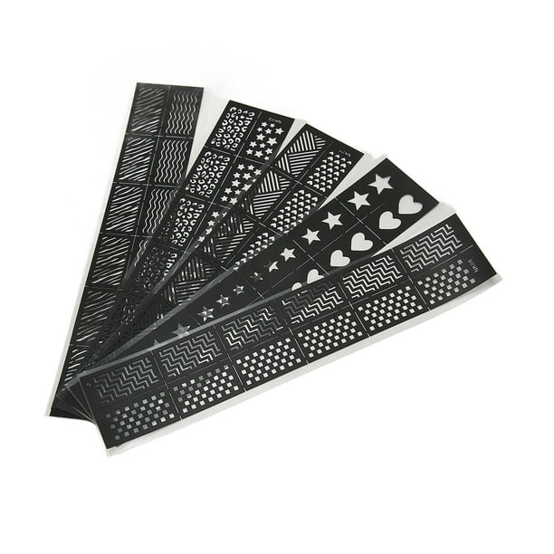 Placas De Plantillas Para Decoración De Uñas, Papel Seguro, Fácil De Quitar, Amigables Con La Piel, Placas De Estampado Para Decoración De Uñas Para Salón De Uñas