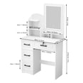 thumbnail image 7 of Wharick Vanity Desk with Mirror Small Makeup Vanity Table with 4 Drawers & 6 Opening Shelves Dressing Table for Women Girls Bedroom, 7 of 7