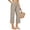 Khaki #19, variant on Womens Capri Pants Wide Leg Cotton Linen Loose Fit Pants High Waist Elastic Waist Casual Yoga Pants with Pockets Light Blue L