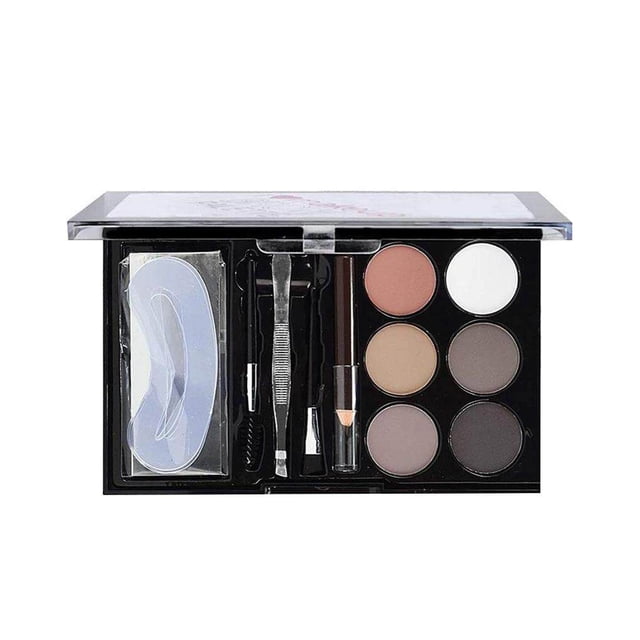 6 Colours Eyebrow Contour Powder Kit with Eyebrow Brush Eyebrow Powder Kit Eyebrow Stencil Professional Eyebrow Powder Make Up Set