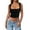 Black, variant on Up to 50% off！ Kmdttou Women's Sexy Collar Solid Color Sleeveless T-Shirt Tank Blouse Crop Tops Fashion Layering Slim Trendy Cool Tops