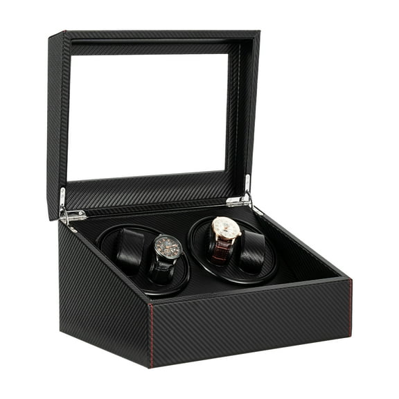 Griptix Watch Winder Display Box Automatic Rotation Storage 4 6 Grids 10 Watches Black