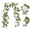 thumbnail image 2 of TONGYIJIA Artificial Camellia Rattan Garland, Fake Flower Vines Greenery, UV Resistant Imitation Plants, Hanging Silk Flowers Faux Eucalyptus Leaves for Home Garden Wall Decor, 2 of 6