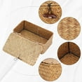 thumbnail image 3 of PandaTop Wicker Basket with Lid, Wicker Storage Basket for Home, Handwoven Basket for Décor, Rectangular Home Organizer Gift Boxes for Shelves, Nursery Room(9"+10"+11"+12.6"), 3 of 9