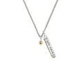 thumbnail image 2 of Delight Jewelry Goldtone Mini January - Maroon Crystal Heart Silvertone Live the Life You Have Imagined Bar Charm Necklace, 23", 2 of 4