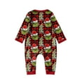 thumbnail image 3 of Christmas Pajamas Family Pajamas Grin-ch Doodles Soft Fleece Snug Holiday Infant Romper with Tartan Prints Santa Hat Baubles Ruffle Edging Sewing Work Infant Nightwear, 3 of 3
