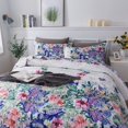 thumbnail image 3 of Travan King Juego De Colcha De 3 Piezas, Colcha Acolchada De Microfibra Ligera De Gran Tamaño Con Fundas, Juego De Cama Acolchado Con Estampado Floral Violeta Y Morado Para Todas Las Estaciones King, 3 of 5