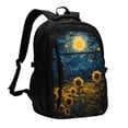 thumbnail image 1 of Disketp Oil Starry Sky Sunflower Mochila de Viaje Estampada para Laptop con Puerto de Carga USB, Mochila Impermeable para Computadora – Regalo para Hombres y Mujeres, 1 of 7