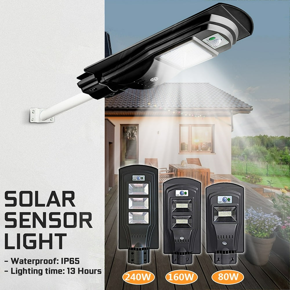 80/160/240W Super Bright LED Solar Street Light Outdoor Parking Lot