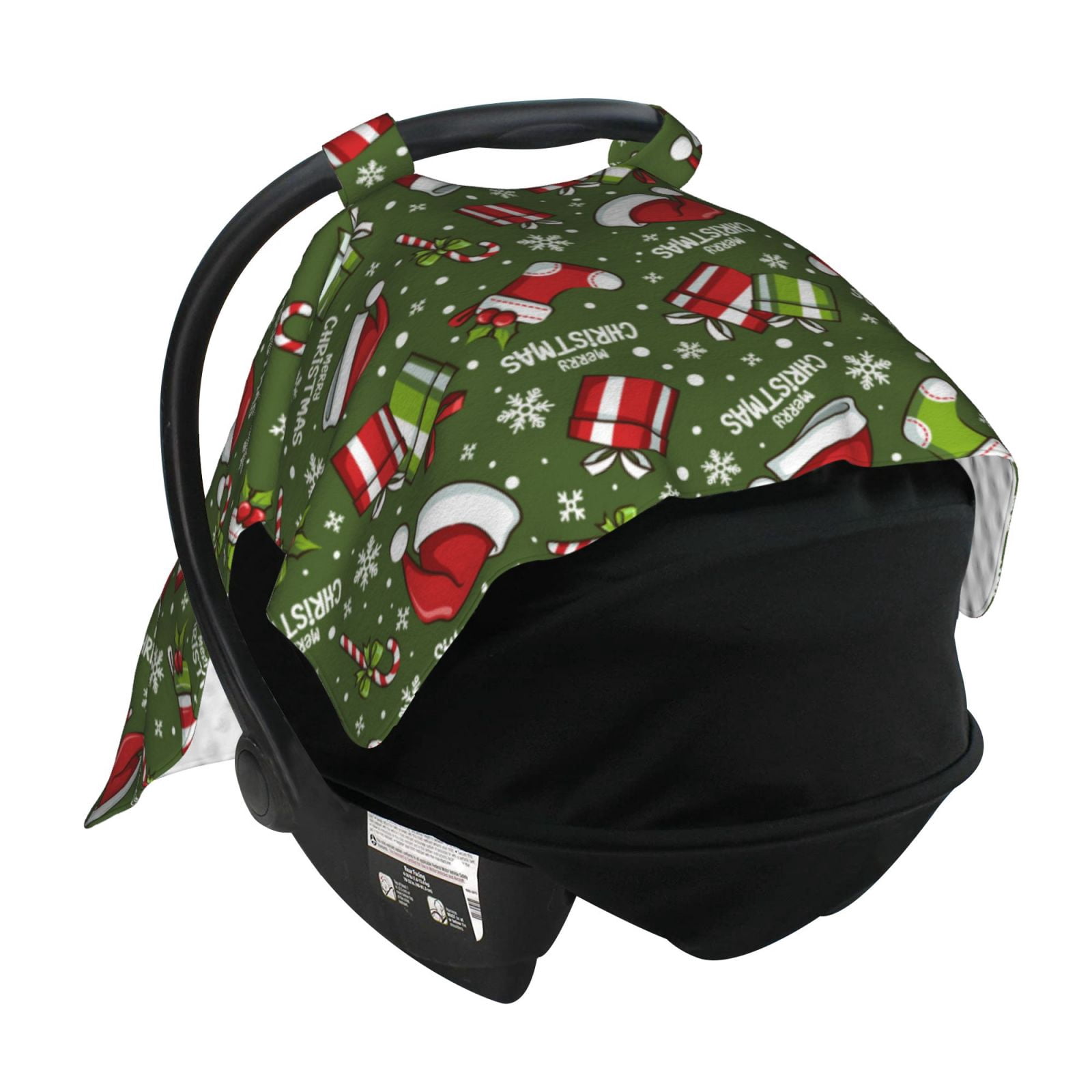 Car Seat Cover Baby - Christmas Hat sock Breathable Infant Car Seat Cover for Baby Carseat, Lightweight Comfort Baby Essentials Must Haves Newborn Stuff for Girl Boy