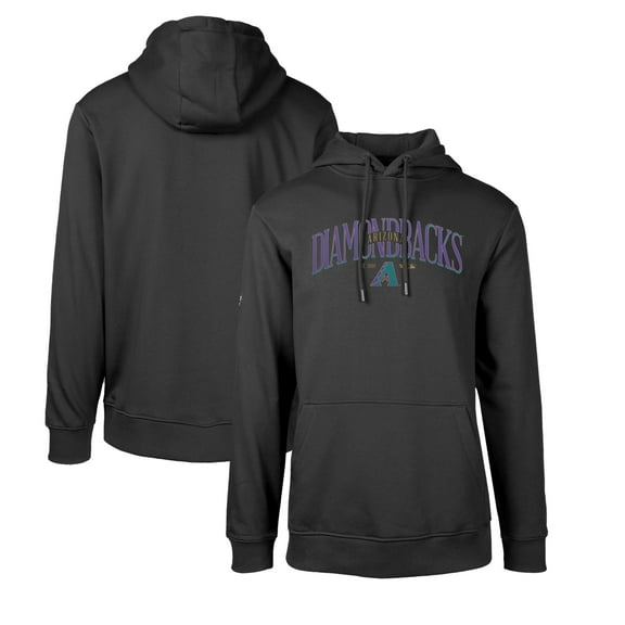 Men's Levelwear Black Arizona Diamondbacks Cooperstown Collection Podium Retro Spellout Pullover Hoodie