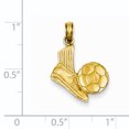 thumbnail image 2 of 14K Yellow Gold Solid Open-Backed Soccer Shoe & Ball Pendant, 2 of 2