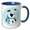 Blue/White, variant on 3drose, Good Boy Cute Black and White Puppy with Blue in Crayon for Kids, 15oz Mug
