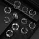 thumbnail image 5 of 20 piezas de anillos abiertos, cadena de hoja de rana, anillo ajustable para mujeres, hombres, niñas, Punk, Vintage, gótico, anillo apilable, conjunto de joyería oso de fresa Electrónica, 5 of 5