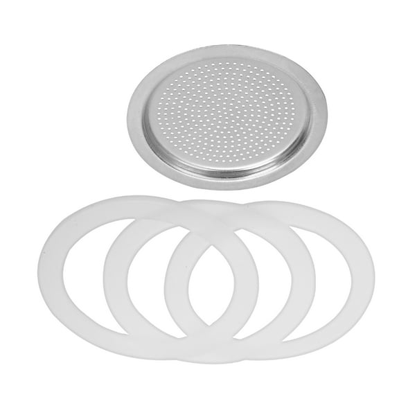 1 Set Espresso Maker Sealing Gasket Filter Coffee Pot Replacement Parts (6 Cup Size)